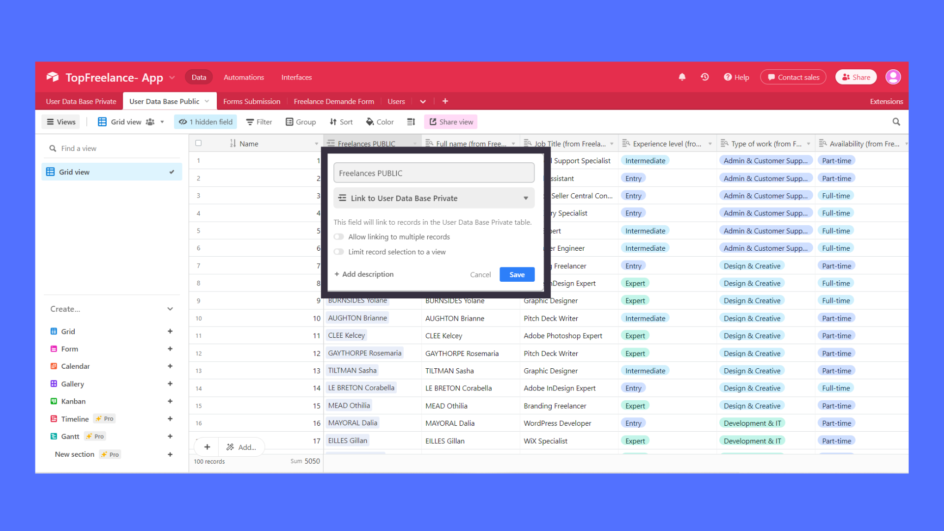 Secure marketplace - airtable database 1